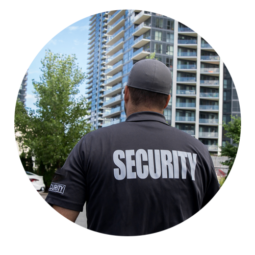 circular-header-security-looking-at-building